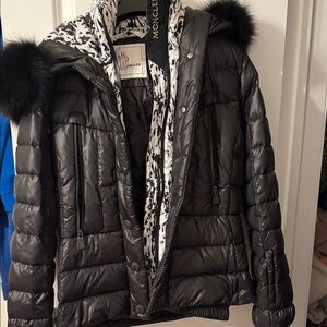 Moncler Women's Glossy Black Ski Jacket